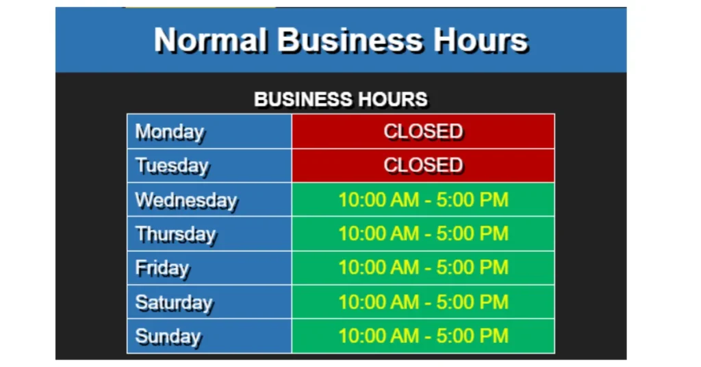 Smiths Aquarium Timings